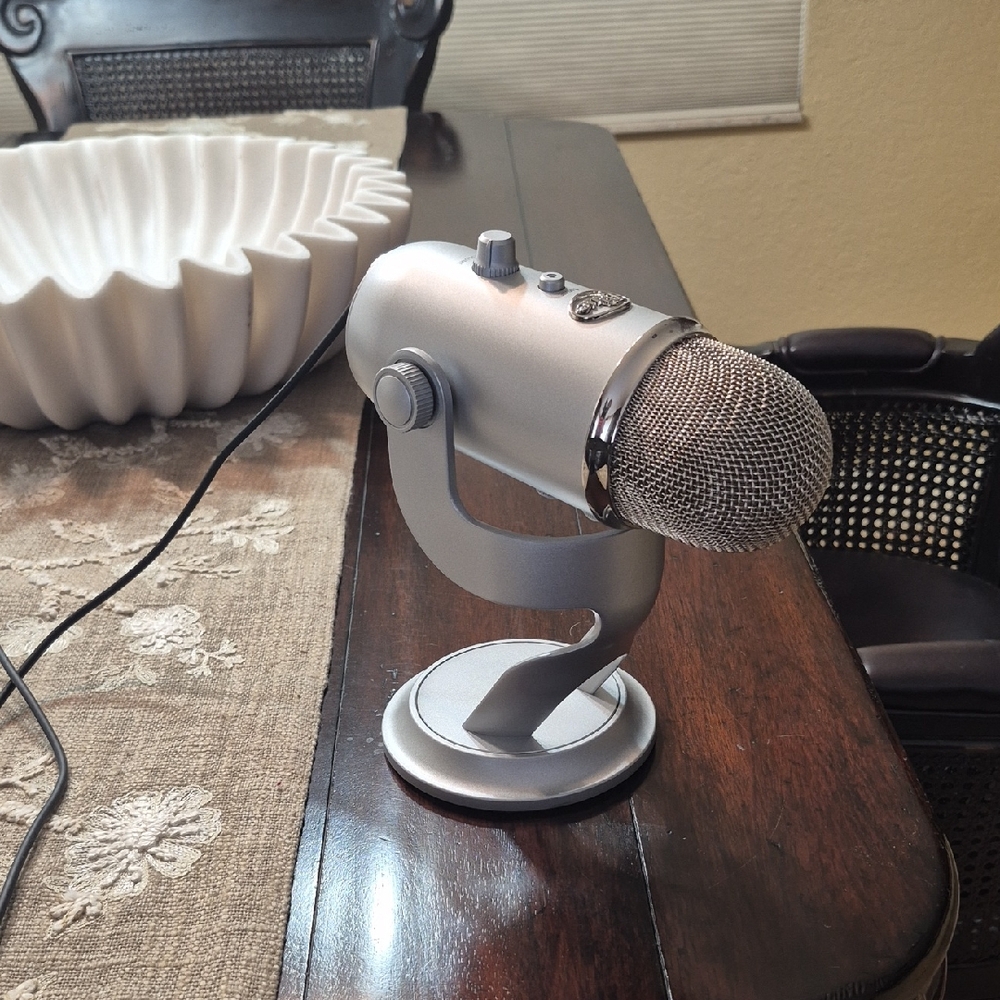 Judy Blue Silver Desktop USB Microphone with Mesh Grill